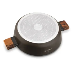 Patelnia na indukcję krótkie uchwyty z pokrywką Starke Pro Starlet Brown 28 x 8 cm