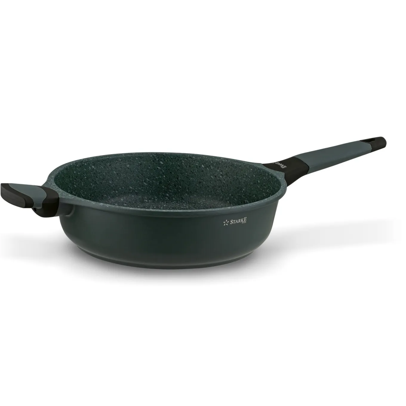 Patelnia na indukcję marmurowa z pokrywką Starke Pro Viridi 28 cm głęboka