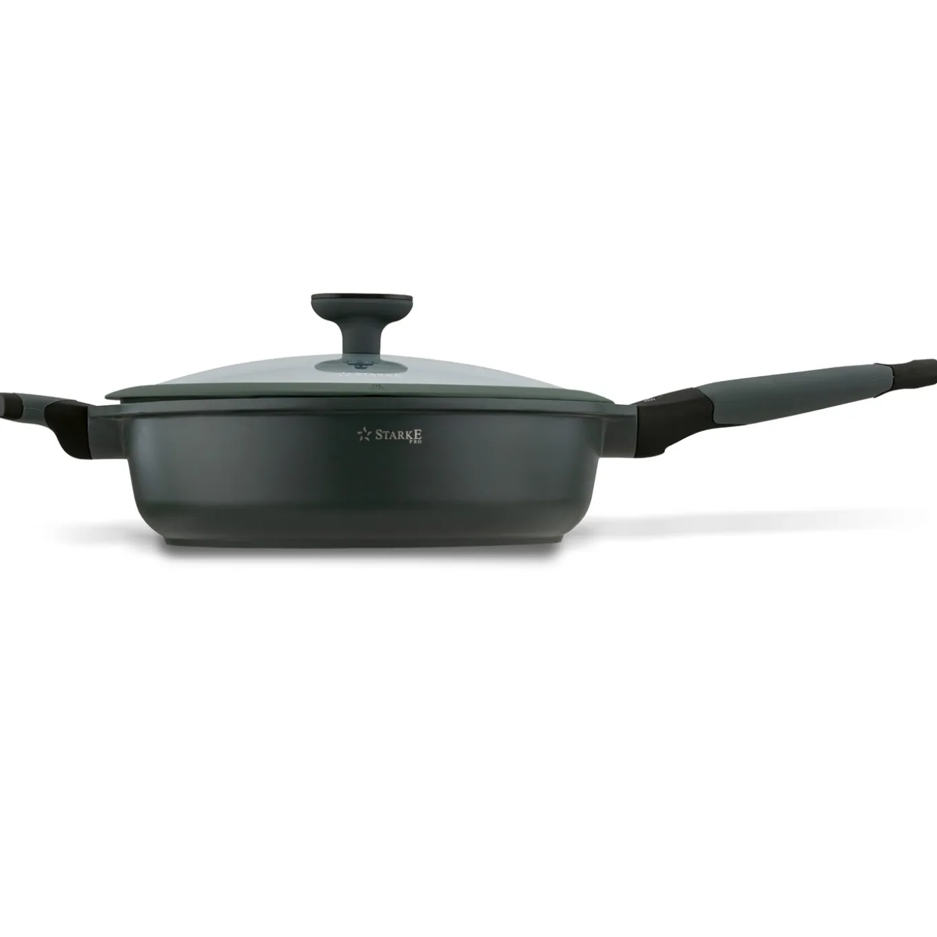 Patelnia na indukcję marmurowa z pokrywką Starke Pro Viridi 28 cm głęboka