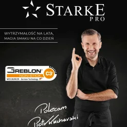 Patelnia na indukcję nierdzewna z pokrywką Starke Pro Varese 24 cm