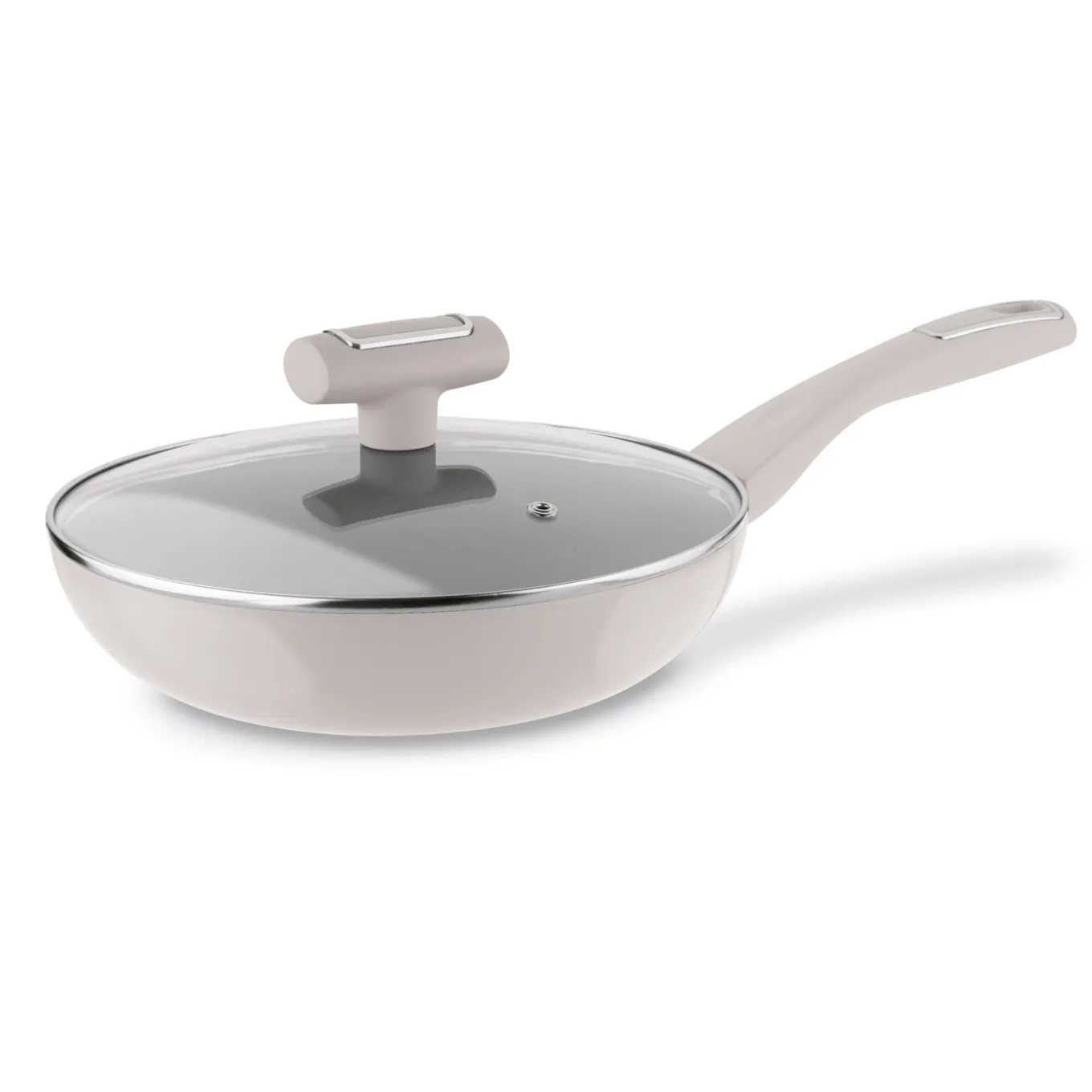 Patelnia na indukcję non-stick z pokrywką Konighoffer Tierra Beige 24 cm