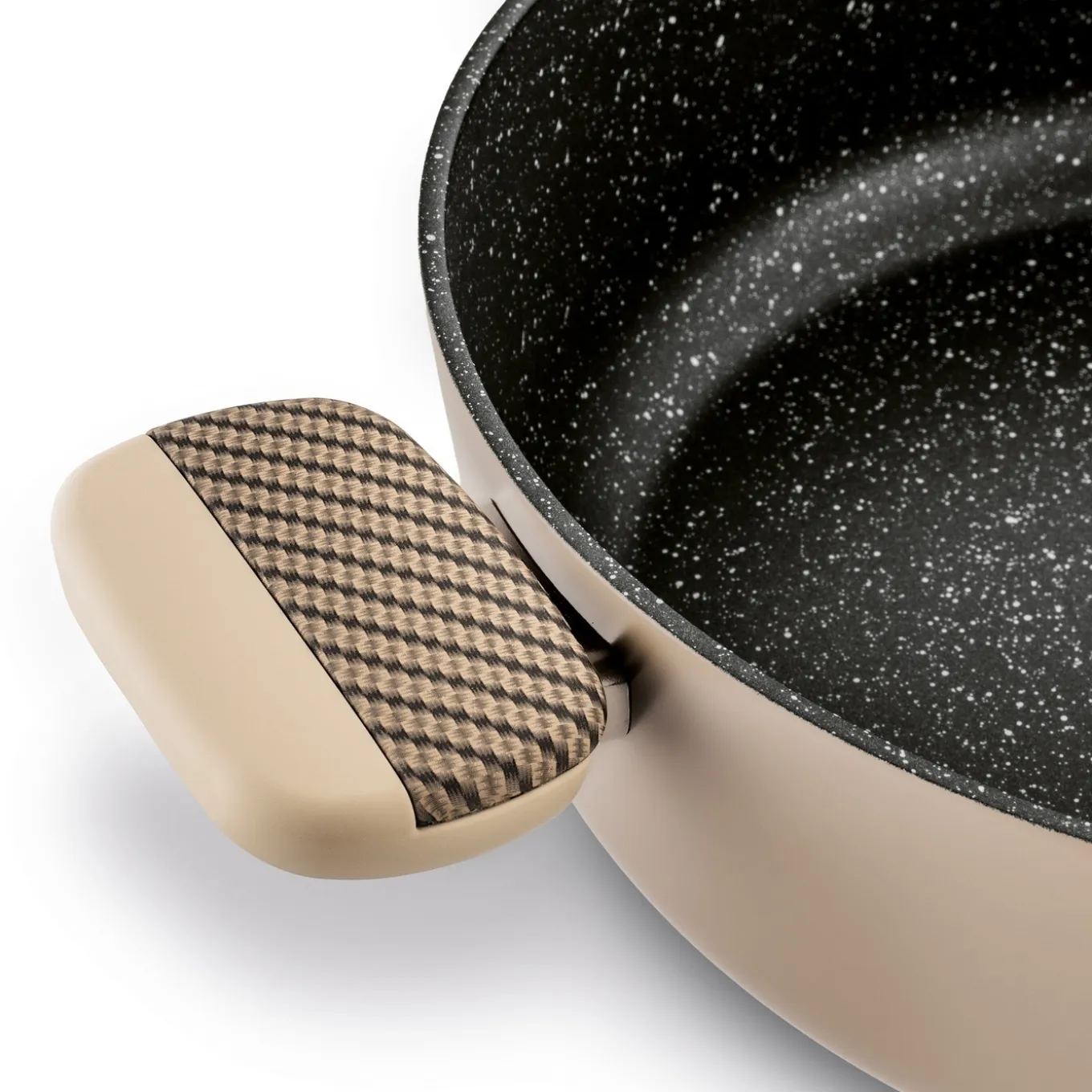 Patelnia na indukcję non stick krótkie uchwyty z pokrywką Starke Pro Light Coffee 28 cm