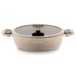 Patelnia na indukcję non stick krótkie uchwyty z pokrywką Starke Pro Light Coffee 28 cm