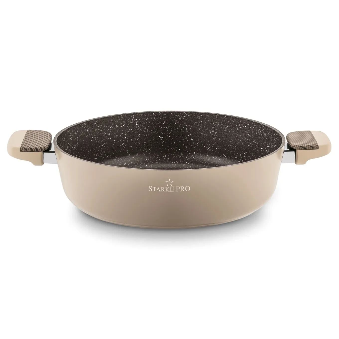 Patelnia na indukcję non stick krótkie uchwyty z pokrywką Starke Pro Light Coffee 28 cm