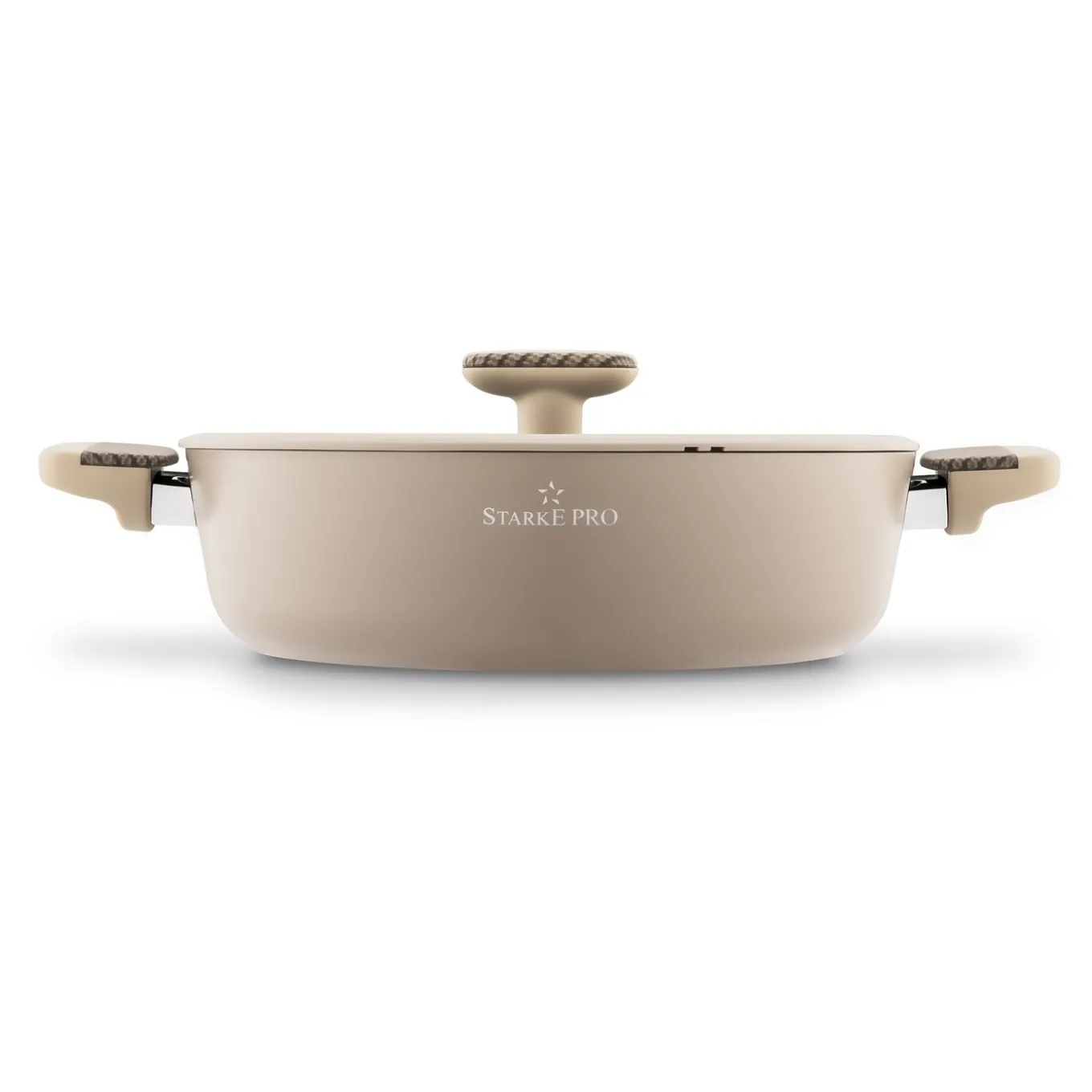 Patelnia na indukcję non stick krótkie uchwyty z pokrywką Starke Pro Light Coffee 28 cm