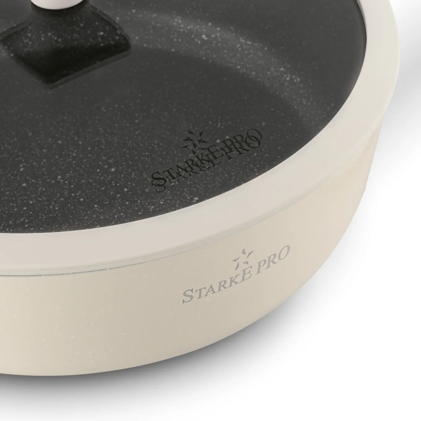 Patelnia na indukcję non-stick krótkie uchwyty z pokrywką Starke Pro Brule 28 cm