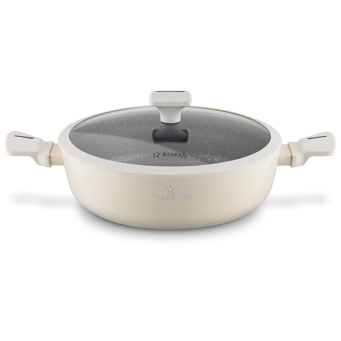 Patelnia na indukcję non-stick krótkie uchwyty z pokrywką Starke Pro Brule 28 cm