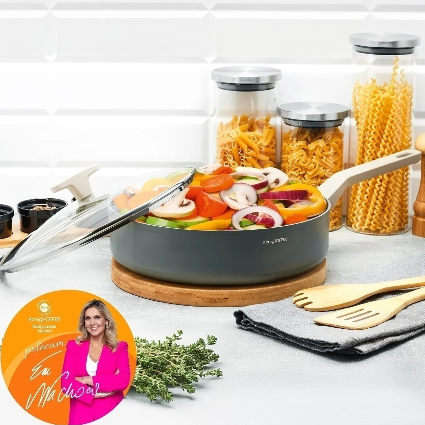Patelnia na indukcję z pokrywką Konighoffer Pancetta 28 cm