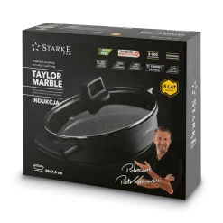 Patelnia na indukcję z pokrywką Starke Pro Taylor Marble 28 x 7,5 cm krótkie uchwyty