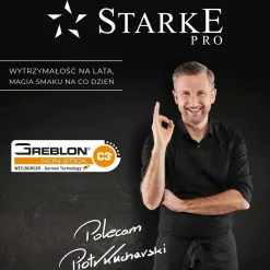 Patelnia nierdzewna non-stick na indukcję z pokrywką Starke Pro Sintesi 24 cm