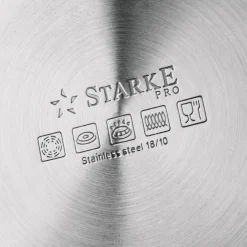 Patelnia nierdzewna non-stick na indukcję z pokrywką Starke Pro Sintesi 24 cm