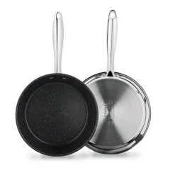 Patelnia nierdzewna non-stick na indukcję z pokrywką Starke Pro Sintesi 24 cm