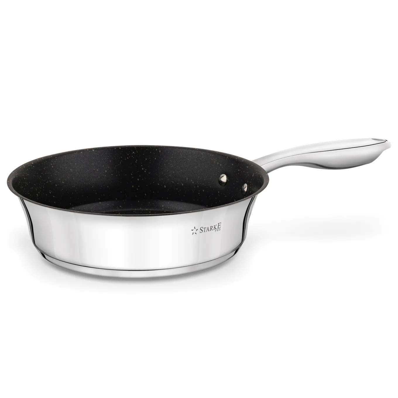 Patelnia nierdzewna non-stick na indukcję z pokrywką Starke Pro Sintesi 24 cm