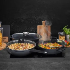 Patelnia WOK na indukcję z pokrywką Starke Pro Taylor Marble 32 cm