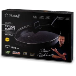 Patelnia WOK na indukcję z pokrywką Starke Pro Taylor Marble 32 cm