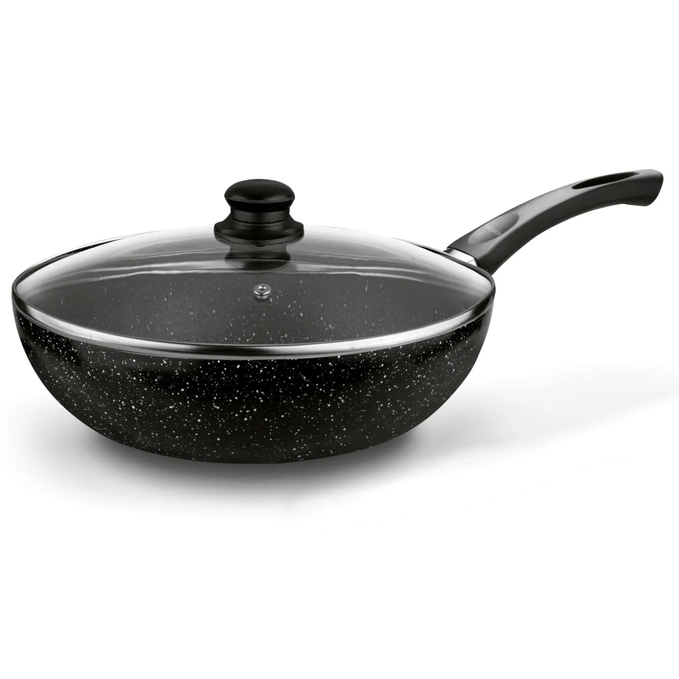 Patelnia WOK z pokrywką Tadar Marmara Black 30 x 8,5 cm