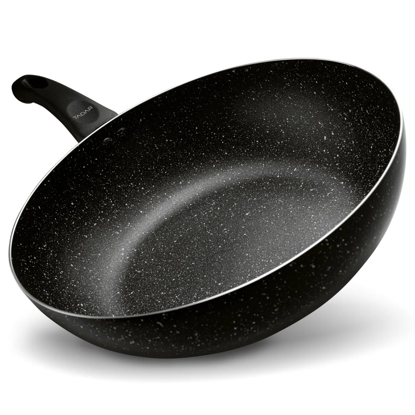 Patelnia WOK z pokrywką Tadar Marmara Black 30 x 8,5 cm