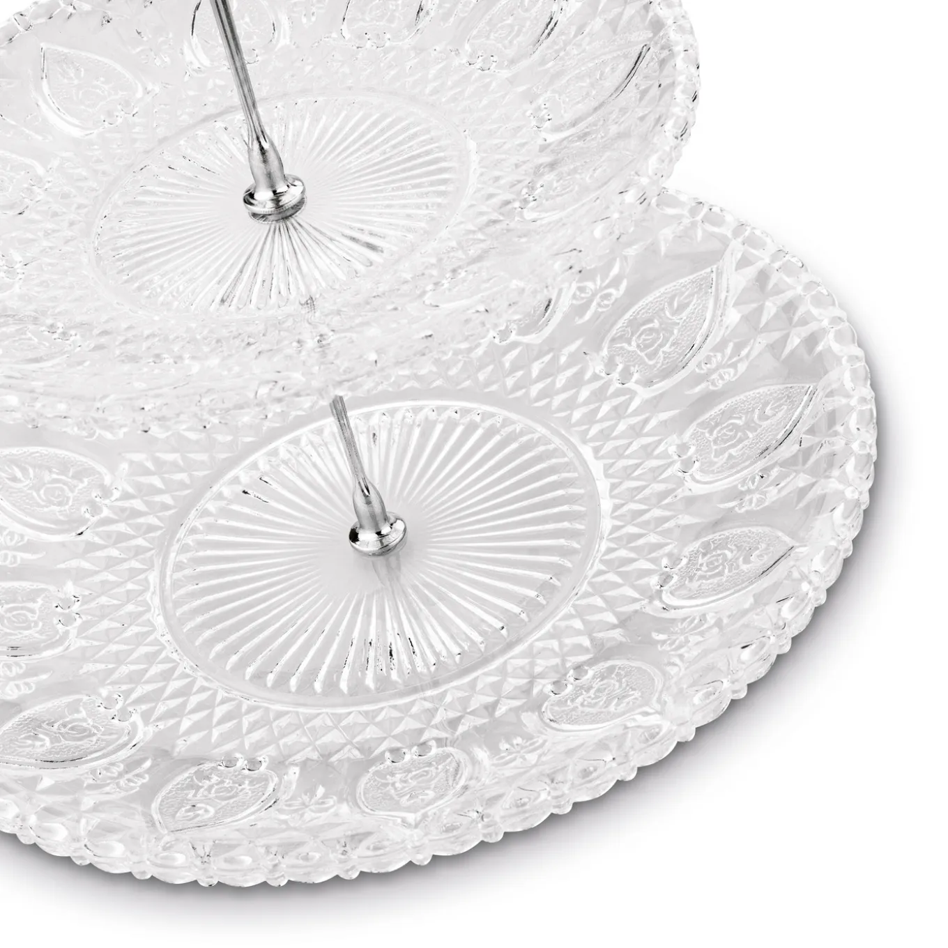 Patera szklana Tadar Catalina okrągła trzypoziomowa 15/20/25 cm
