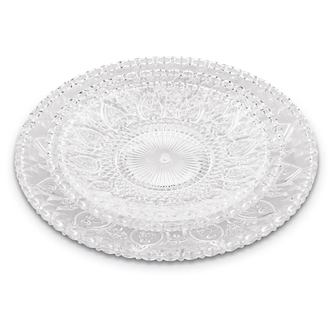 Patera szklana Tadar Catalina okrągła trzypoziomowa 15/20/25 cm
