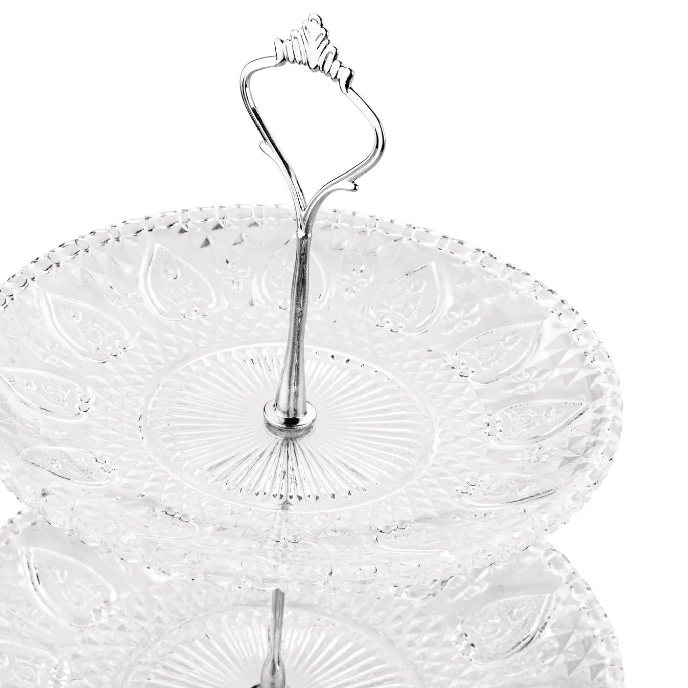 Patera szklana Tadar Catalina okrągła trzypoziomowa 15/20/25 cm