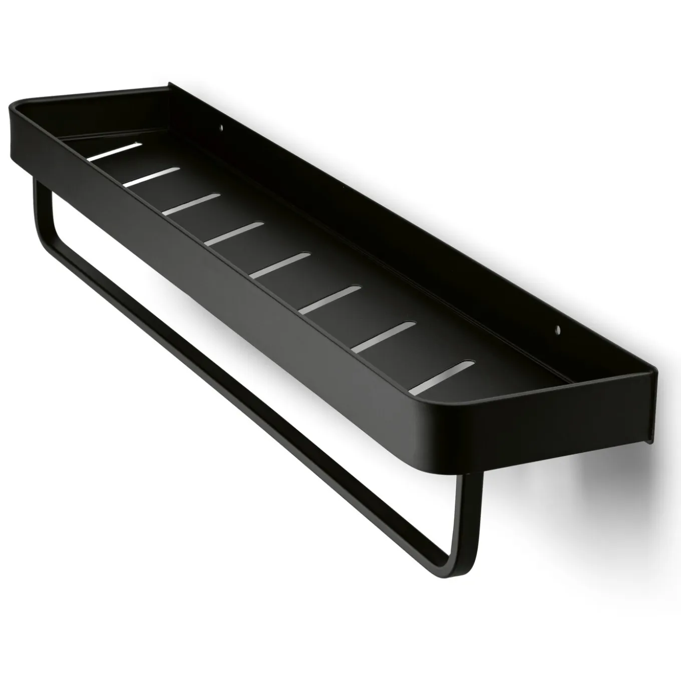 Półka ścienna do łazienki z wieszakiem na ręczniki Konighoffer 61 x 12,5 x 10 cm czarna