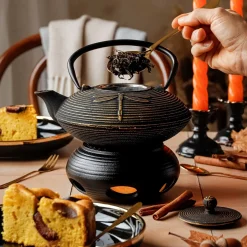 Podgrzewacz żeliwny do dzbanka Konighoffer Hanako Strip czarny