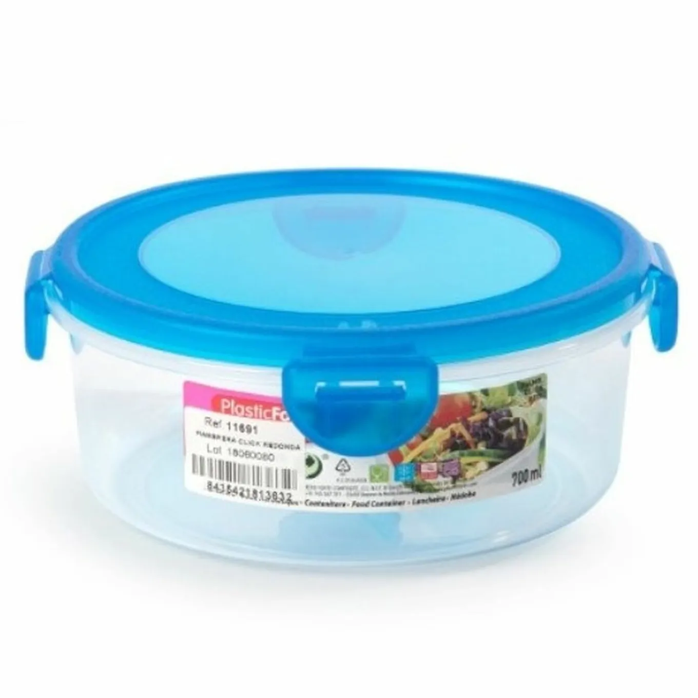 Pojemnik do przechowywania żywności okrągły Plastic Forte 700 ml mix kolorów