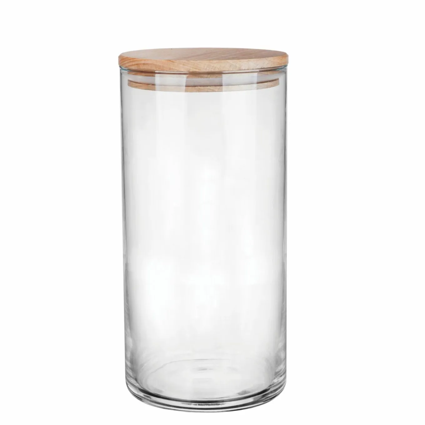 Pojemnik kuchenny szklany z drewnianą pokrywą Trend Glass 880 ml
