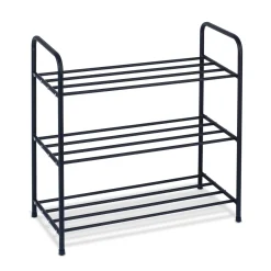 Regał na buty stalowy Konighoffer Arco 63 x 28 x 61 cm 3 poziomy czarny