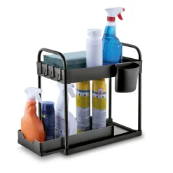 Regał uniwersalny organizer Tadar 2 poziomy 40 x 39,5 x 22 cm czarny