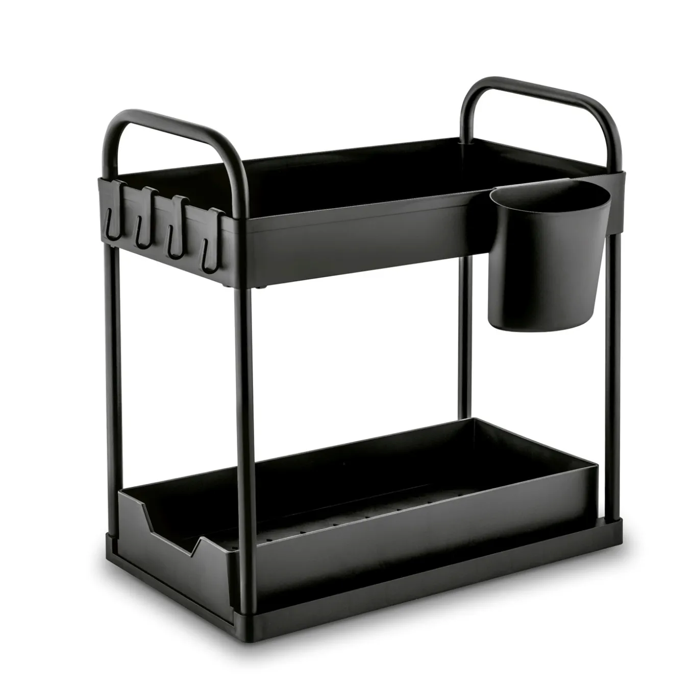 Regał uniwersalny organizer Tadar 2 poziomy 40 x 39,5 x 22 cm czarny