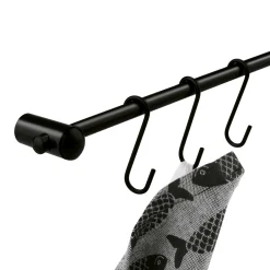 Reling kuchenny z 8 wieszakami Tadar 54 cm czarny