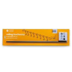 Reling kuchenny z 8 wieszakami Tadar 54 cm czarny