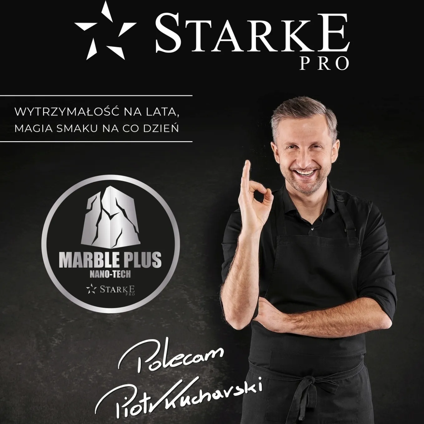 Rondel na indukcję z powłoką marmurową Starke Pro Embossed 1,2 l