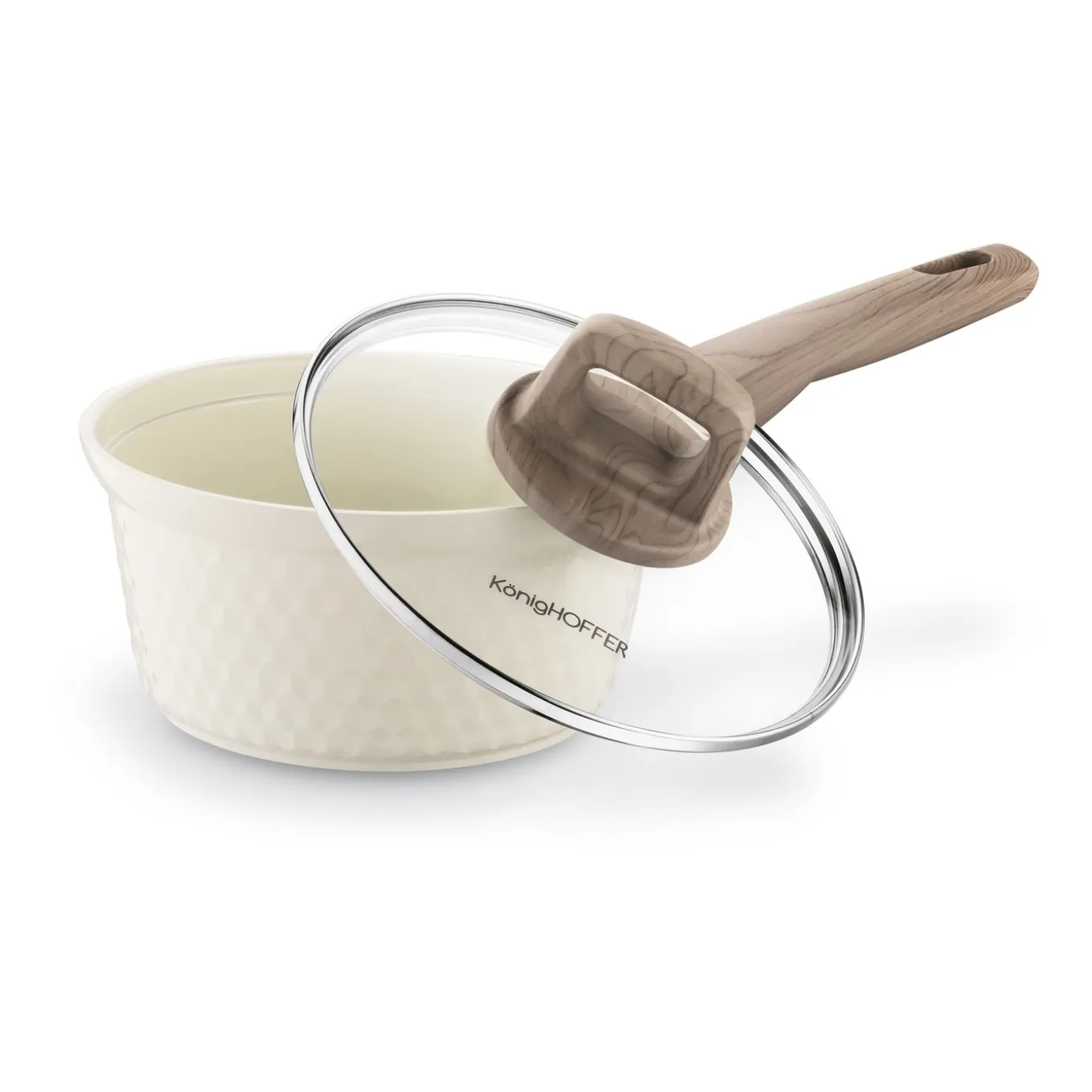 Rondel z powłoką ceramiczną na indukcję Konighoffer Rosti 18 cm 1,7 l kremowy