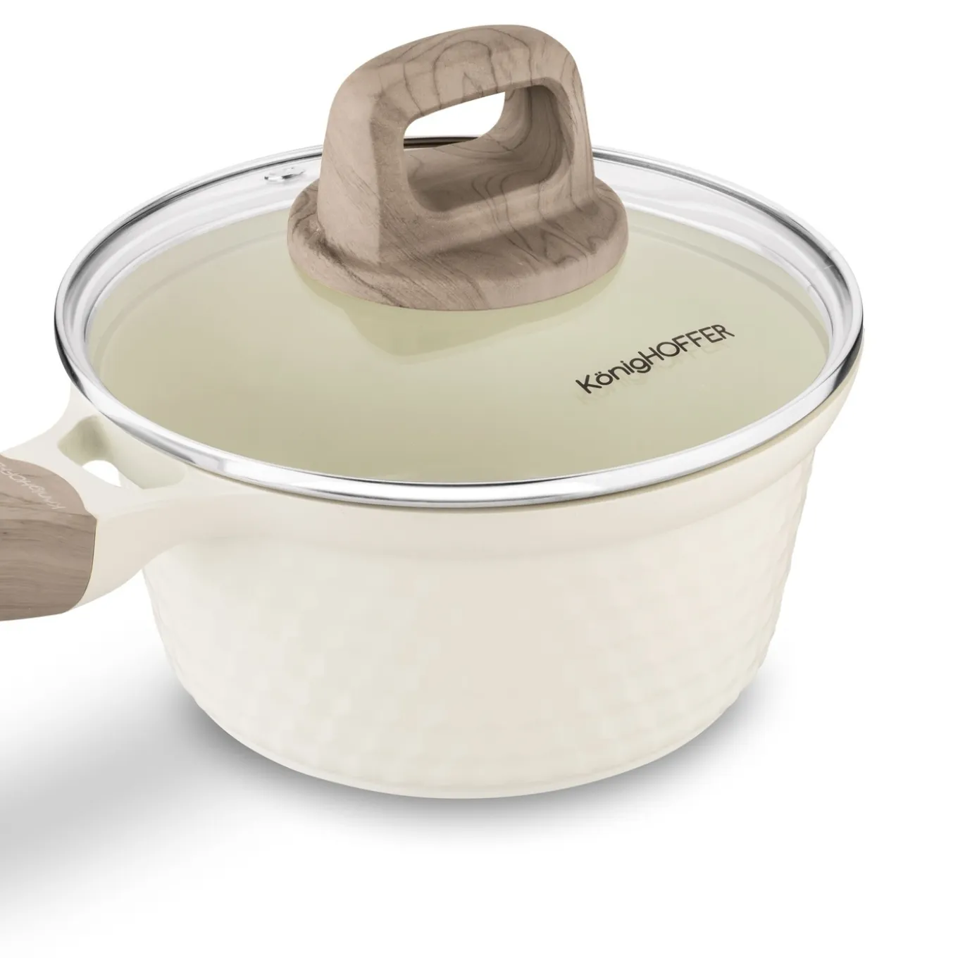 Rondel z powłoką ceramiczną na indukcję Konighoffer Rosti 18 cm 1,7 l kremowy