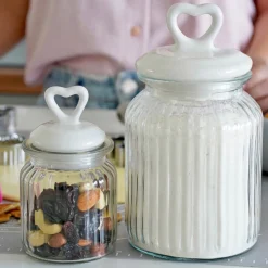 Słoik ozdobny z pokrywką ceramiczną Tadar Serce 290 ml okrągły