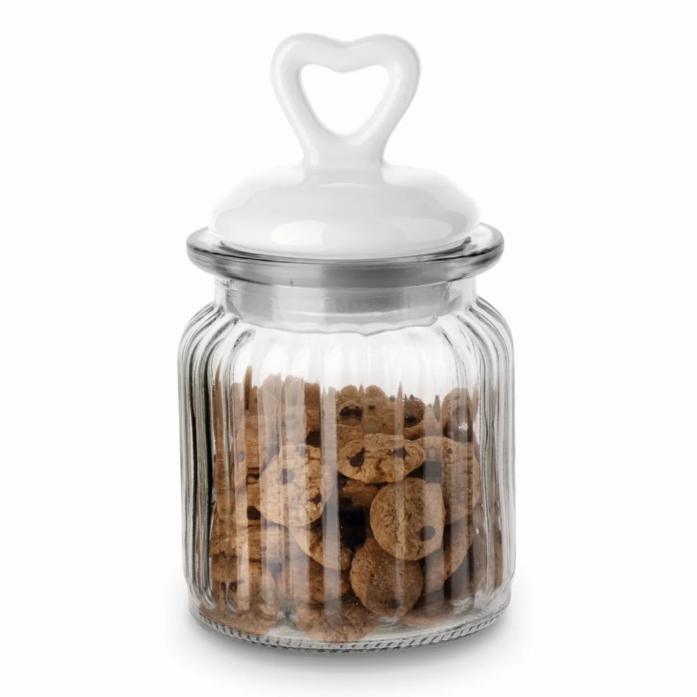 Słoik ozdobny z pokrywką ceramiczną Tadar Serce 290 ml okrągły