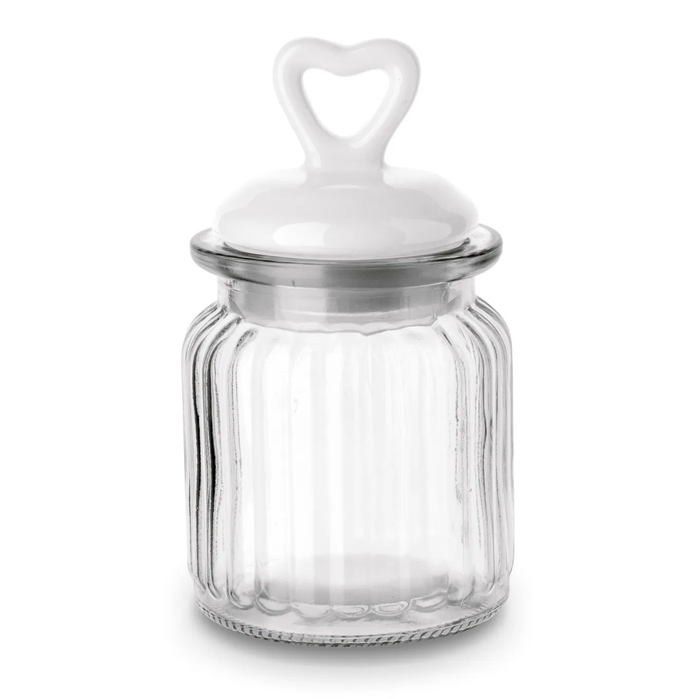 Słoik ozdobny z pokrywką ceramiczną Tadar Serce 290 ml okrągły
