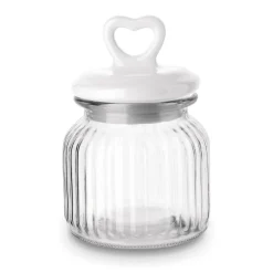 Słoik ozdobny z pokrywką ceramiczną Tadar Serce 650 ml okrągły