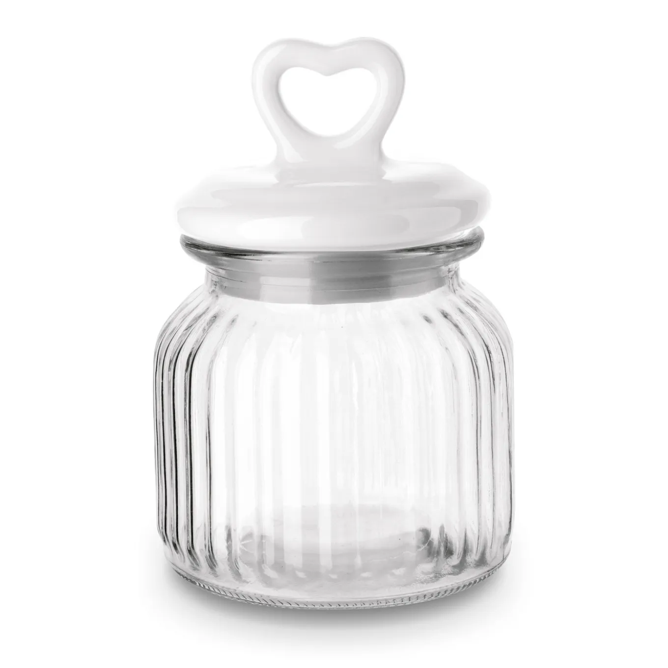Słoik ozdobny z pokrywką ceramiczną Tadar Serce 650 ml okrągły