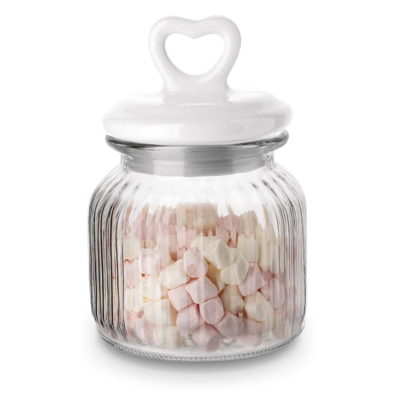 Słoik ozdobny z pokrywką ceramiczną Tadar Serce 650 ml okrągły