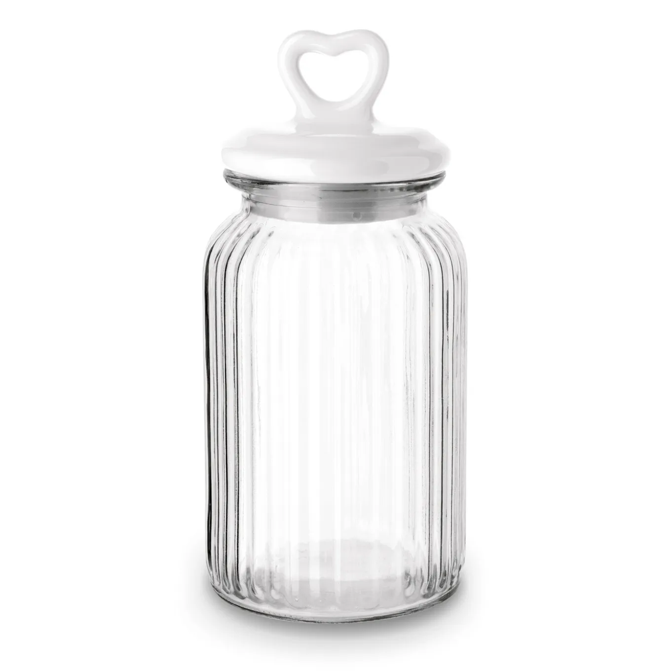 Słoik ozdobny z pokrywką ceramiczną Tadar Serce 1300 ml okrągły