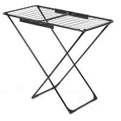 Suszarka balkonowa Konighoffer Vera Black 180 x 55 x 102 cm czarna i koszyk na klamerki