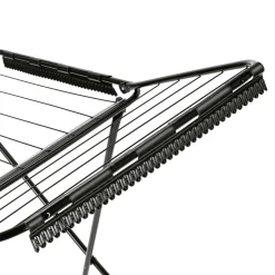 Suszarka balkonowa Konighoffer Vera Black 180 x 55 x 102 cm czarna i koszyk na klamerki