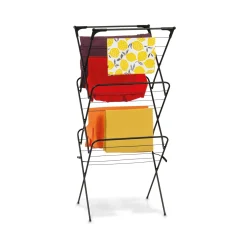 Suszarka balkonowa Tadar Marry 59 x 48 x 139 cm czarna trzypoziomowa