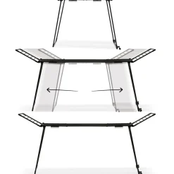 Suszarka balkonowa teleskopowa Konighoffer XXL 190-260 x 61 x 120 cm czarna