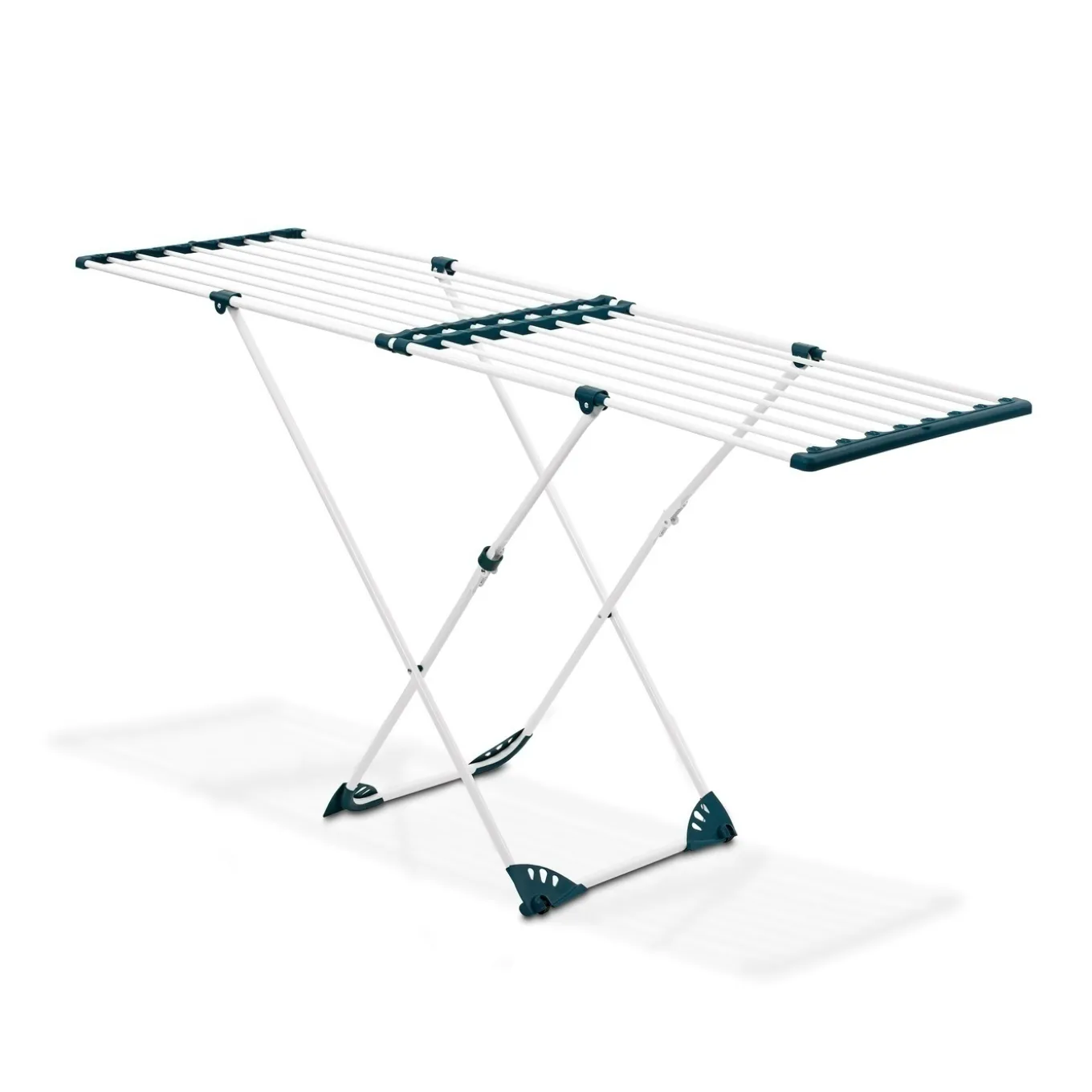 Suszarka balkonowa teleskopowa Konighoffer 108-185 x 56 x 94 cm biało-turkusowa