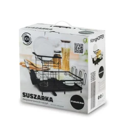 Suszarka do naczyń dwupoziomowa z ociekaczem Konighoffer 57 x 34 x 32,5 cm czarna