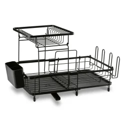 Suszarka do naczyń dwupoziomowa z ociekaczem Konighoffer 57 x 34 x 32,5 cm czarna